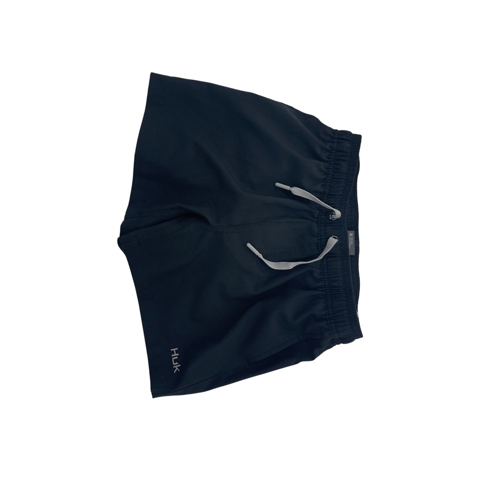 Huk Boys Performance Fishing Shorts Black Elastic Waist Mesh Lined Size YS I02